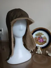 カーキ色 耳あて ゴルフ 防寒帽子