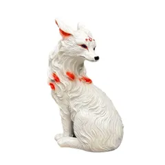 【新品】 MAXYA 九尾の狐 置物 樹脂製 防水 動物 オーナメント 玉藻前 九尾の狐姫様 縁起物 玄関 仏壇 飾り 祈願 屋外用 和風 工芸品 ガーデニング雑貨 ミニ 盆栽 庭飾 マスコット記念日/卒業式/感謝祭/開店祝い 贈り物 プレゼント (横向き 0