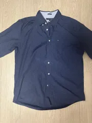 トミーヒルフィガー ネイビー ドット 長袖 シャツ