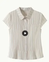 ストライプ フレア 半袖 シャツ