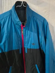 アディダス ブルー/ブラック ウィンドブレーカー アウター