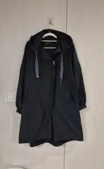 ZARA ザラ ベーシック ダークネイビー ロング ウィンドブレーカー コート