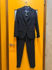 Y【Y3-80】◇ THE SUIT COMPANY SHE　38サイズ　パンツスーツ　セットアップ　紺色　チェック柄　レディース
