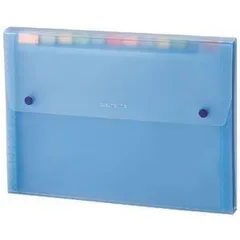 (まとめ) セキセイ ドキュメントファイル A4 13ポケット SSS-1212-10ブルー 1冊 〔×15セット〕