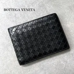 BOTTEGA VENETA ボッテガヴェネタ イントレチャート 二つ折り財布 カーフレザー ブラック 黒 コンパクトウォレット