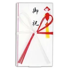 (まとめ) 赤白7本 花結 金封 高級和紙 短冊付 No.2653 1枚 〔×40セット〕