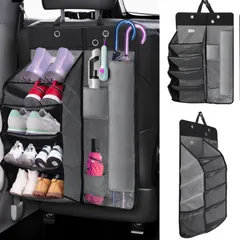 【新着商品】下駄箱 多種の車種に適用 小物収納グッズ 車内用品 収納商品 車用傘立て 車用収納ラック靴入れ かさたて 車 5階 車 靴置き (黒) WAIZY自動車多機能靴棚