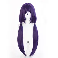 【特価商品】耐熱コスプレウィッグ 二番目の城 パープル ロングヘア 82cm ツインテール カツラ 変装用ウィッグパーティー お祭り ハロウィン 仮装 cosplay wig +おまけ3点 専用ネットと ヘアピンとメモパッド付
