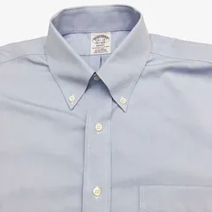 【15 1/2-34】Brooks Brothers（ブルックスブラザーズ）ポロカラーBD（ボタンダウン）シャツ ブルー / Regent Fit / Non-Iron / Supima Cotton 100% Pinpoint Oxford メンズL相当