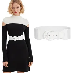 【在庫処分】JASGOOD(ジャスグッド) 太ベルトレディース 幅広 幅7.5cm 太めウェストマーク 伸縮ありゴムベルト サッシュベルト 太いベルトワンピース ドレス ギフト