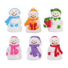 【新着商品】クリスマス ミニチュア 置物 6個セット 樹脂 雪だるま ミニ クリスマス 置物 クリスマスオーナメント 飾り 装飾 卓上 盆栽 鉢植え 園芸 手芸用品 クリスマスプレゼント (雪だるま)
