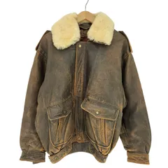 ユーズドフルギ USED古着 THE GREAT ESCAPE ファー着脱 シープレザー G-1型 フライトジャケット メンズ  LL