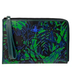 ヴィヴィアンウエストウッド セカンドバッグ クラッチバッグ ポーチ オーブ L字ファスナー レザー グリーン ブルー Vivienne Westwood 上品 高級感 洗練 エレガント デイリー 実用性 スタイリッシュ