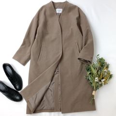 美品】プラージュ ハミルトン ウール ノーカラー コート 上品 オフィス 