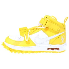 NIKE (ナイキ) ×OFF-WHITE AIR FORCE 1 MID SP LTHR オフホワイト エア フォース 1 ミッドカットスニーカー ホワイト/イエロー US11/29cm DR0500-101