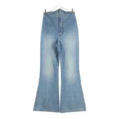 Alexander McQueen (アレキサンダーマックイーン) Fold Over Waist Jeans フォールドオーバーウエストジーンズ フレアデニム レディース インディゴ 813252QMACVのサムネイル