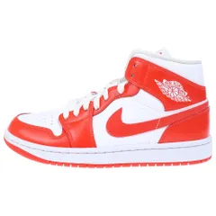 NIKE (ナイキ) WMNS AIR JORDAN 1 ウィメンズ エアジョーダン1 ミッドカットスニーカー オレンジ US8/25cm BQ6472-116