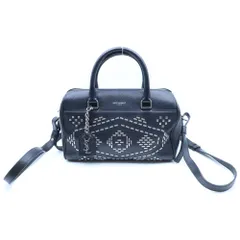 SAINT LAURENT PARIS (サンローランパリ) ベイビーダッフル 2wayハンドバッグ ショルダーバッグ ブラック×シルバー レザー 397584