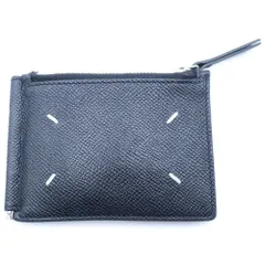 Maison Martin Margiela (メゾンマルタンマルジェラ) マネークリップ フラグメントケース 小物入れ コインケース カードケース ブラック レザー SA1UI0018 シルバー金具