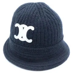 CELINE (セリーヌ) トリオンフクロシェ カシミヤニット バケットハット ブラック 2A80T384D