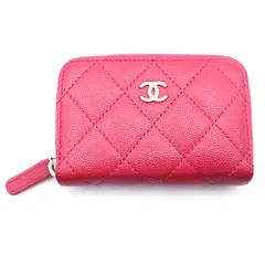 CHANEL (シャネル) マトラッセ ミニウォレット コインケース キャビアスキン レッド NXGLK7X4