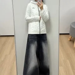 THE NORTH FACE ザノースフェイス シルバー 刺繍 ロゴ 白 軽量 ダウン ジャケット