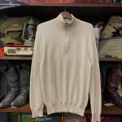 ポロ ラルフローレン 新モデル ラベル ピマ コットン ハーフ ジップアップ ニット セーター