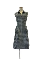 フォクシーニューヨーク ノースリーブ ワンピース サイズ40 日本製 チェック 中古