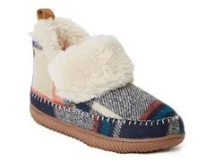 ディアフォームズ レディース シューズ ブーツ・レインブーツ Dearfoams Mortiz Bootie Slipper Womens Navy Plaid Print ネイビー