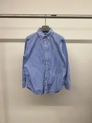 (7Y) ポロラルフローレン キッズ BOYS ストライプ シャツ 長袖Tシャツ