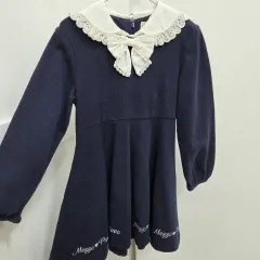 日本 メゾピアノ 120 ネイビー 刺繍 ONE PIECE