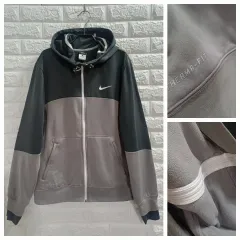 L NIKE 裏起毛パーカー ジップアップ /グレー チャコール