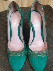 PRADA プラダ スウェード グリーン レディース パンプス 235mm