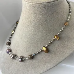 天然石★淡水本真珠★パールネックレス★ハンドメイド★ファッション★デザイン★ネックレス