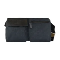GUCCI グッチ ウエストバッグ ボディバッグ GGキャンバス ブラック ウエストポーチ 黒 28566 2way  レザー メンズ レディース ユニセックス 紳士 シンプル 人気 ギフト プレゼント