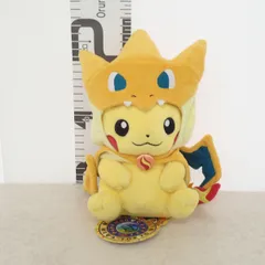 ポケモンセンター ぬいぐるみ メガリザードンYのポンチョを着たピカチュウ ポケモンセンターメガトウキョー 紙タグ付き