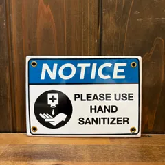 ダルトン サインプレート NOTICE PLEASE USE HAND SANITIZER 手指消毒を使用してくださいのサムネイル