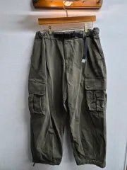 L) OUTDOOR アウトドア ベルト付き オーバーサイズ カーゴパンツ 出品