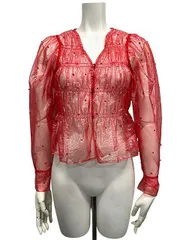 【中古】JANE SMITH　ジェーンスミス  POLYESTER NYLON SHEER CUT JACQUARD SHIRRING BL 25SB＿S08＿＿セルモアから出品＿s-0488-r08のサムネイル