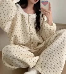 キルティングパジャマ ブラックチェリー