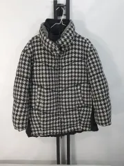 システム ダウン ツイード ハウンドトゥース チェック グースダウン ジャケット
