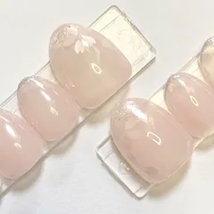 【大特価】#1 桜ネイル 春ネイル 入学式 入園式 ちゅるん オフィス シンプル ピンク ショートオーバル 上品