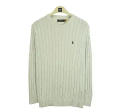 19366 ポロラルフローレン ケーブル編みニットTシャツ 95 メンズ セーター ブランド古着