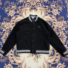 (L)ナイキ Nike アセンティック ウール スタジャン ジャケット (ブラック 黒白)