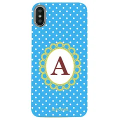 【新品未使用】Galaxy A55 5G SC-53E SCG27 ギャラクシー クリア ハードケース ( 水玉模様  イニシャルA) ブルー ドット 水玉 イニシャル アルファベット