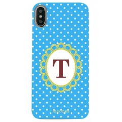 【新品未使用】Galaxy A55 5G SC-53E SCG27 ギャラクシー クリア ハードケース ( 水玉模様  イニシャルT) ブルー ドット 水玉 イニシャル アルファベット