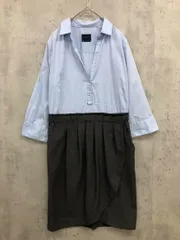 ZARA basic ザラ ベーシック 8054/369/802 切替 シャツ ワンピース sizeM/水色×グレー ■■ レディース