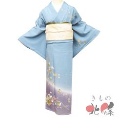 特選 紬 着物 中古 正絹 袷 セミフォーマル 高島屋扱い 千總 花模様