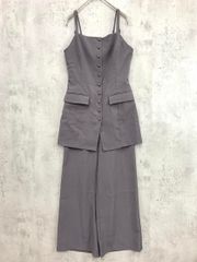 美品 ROYAL PARTY ロイヤルパーティー 7254-071-1 ベストレイヤード風 オールインワン sizeF/グレー ■◆ レディース