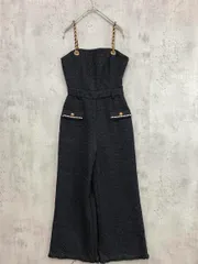 ROYAL PARTY ロイヤルパーティー 7241-081-1 チェーンストラップツイード オールインワン sizeF/黒 ■◆◎レディース